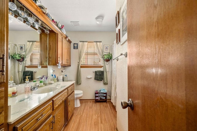 12333 E Tecumseh Rd, Norman, OK 73026 - full bathroom with vanity and wood finished floors