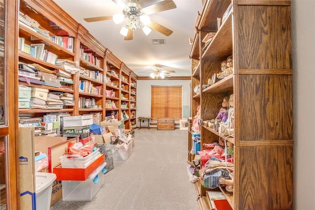 11748 SW 54th St, Mustang, OK 73064 - storage room with ceiling fan