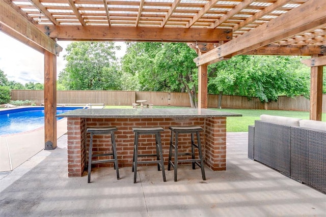 11748 SW 54th St, Mustang, OK 73064 - fenced backyard with a pergola
