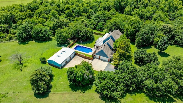 11748 SW 54th St, Mustang, OK 73064 - aerial view of property and surrounding area featuring a pool
