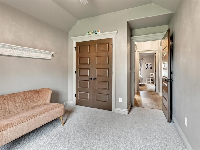 16117 Cale Dr, Edmond, OK 73013 - foyer featuring carpet and lofted ceiling