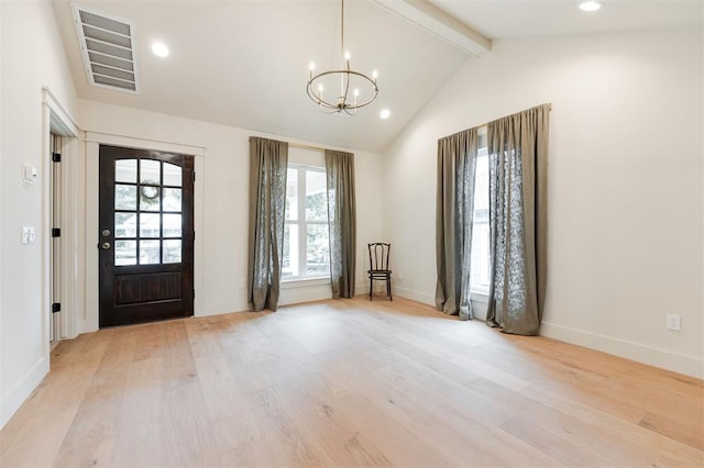 406 E Logan Ave, Guthrie, OK 73044 - foyer featuring a chandelier, light wood finished floors, and recessed lighting