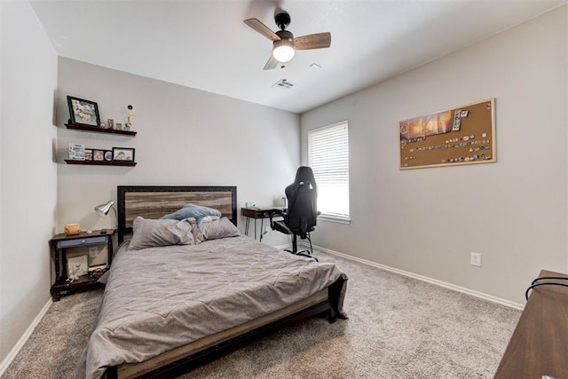 21854 Meadow Mist Cir, Edmond, OK 73012 - bedroom with carpet and a ceiling fan