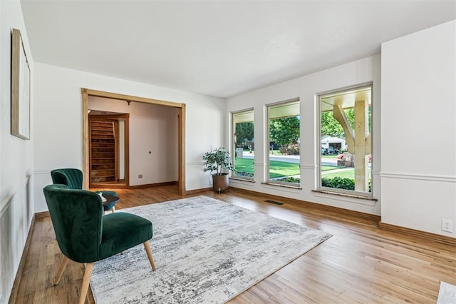 3425 Cheyenne Dr, Edmond, OK 73013 - living area with wood finished floors and baseboards
