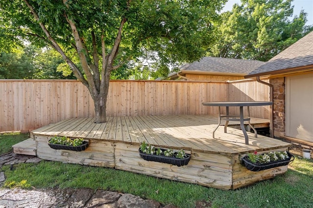 3425 Cheyenne Dr, Edmond, OK 73013 - wooden deck with a fenced backyard