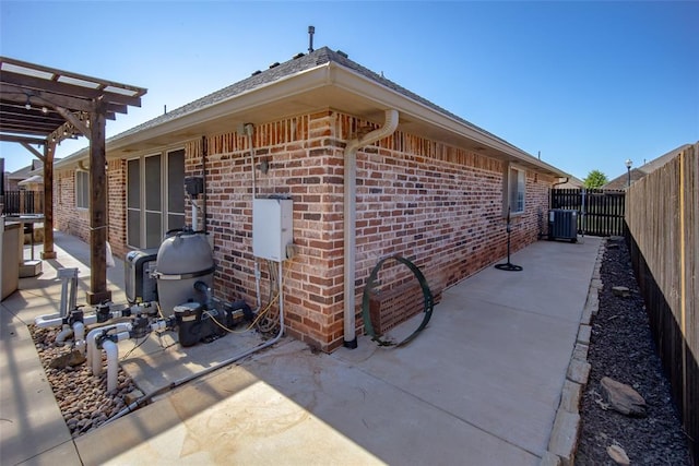 9124 SW 28th St, Oklahoma City, OK 73128 - fenced backyard featuring a patio area and a pergola