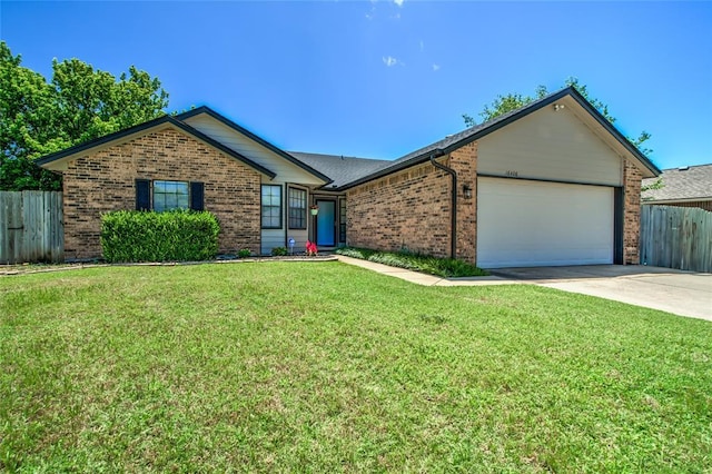 16408 Del Mar Dr, Edmond, OK 73013 - ranch-style house featuring brick siding, a garage, and concrete driveway