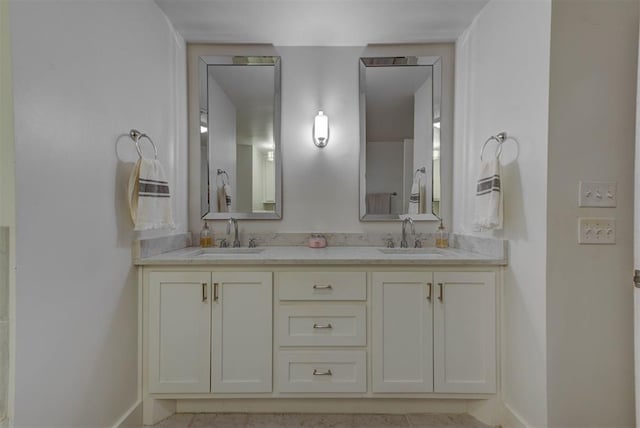1001 Fountain Gate Cir, Norman, OK 73072 - full bathroom with double vanity and baseboards
