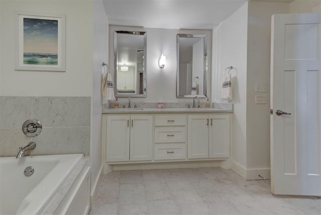 1001 Fountain Gate Cir, Norman, OK 73072 - full bathroom featuring double vanity and a bath