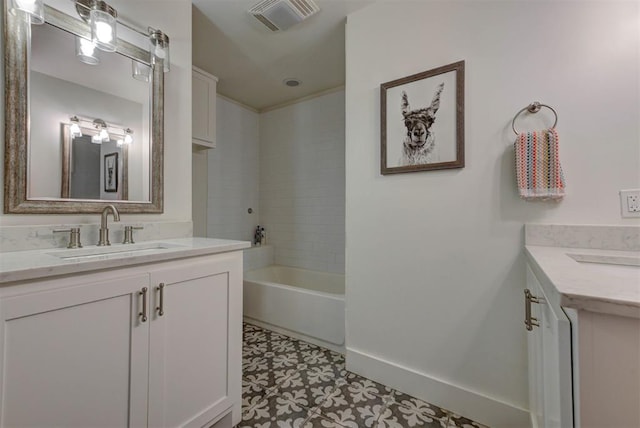 1001 Fountain Gate Cir, Norman, OK 73072 - full bathroom with vanity and washtub / shower combination