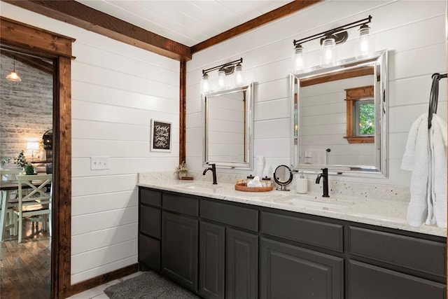 180 Black Jack Trl, Hochatown, OK 74728 - full bath with double vanity and wooden walls