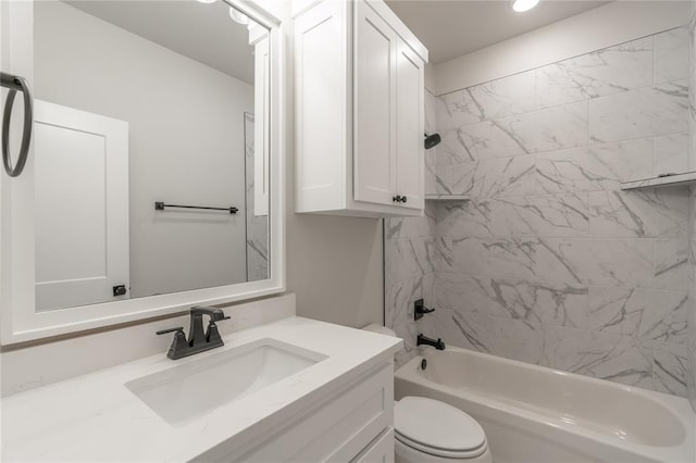 1224 Colonial Ave, Tuttle, OK 73089 - bathroom featuring vanity, shower / bathtub combination, and recessed lighting
