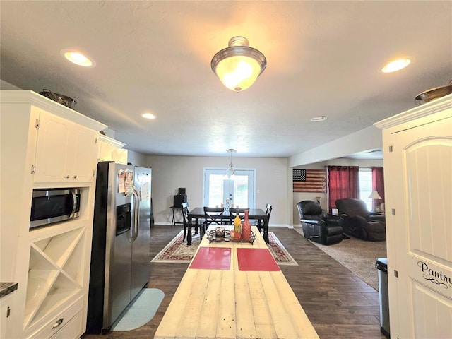 2015 Willard Dr, Altus, OK 73521 - dining area with recessed lighting and dark wood-style floors