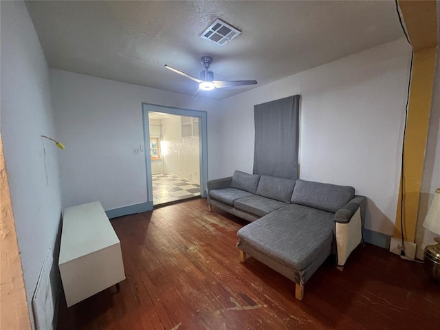 316 N University Blvd, Norman, OK 73069 - living area with hardwood / wood-style floors and a ceiling fan