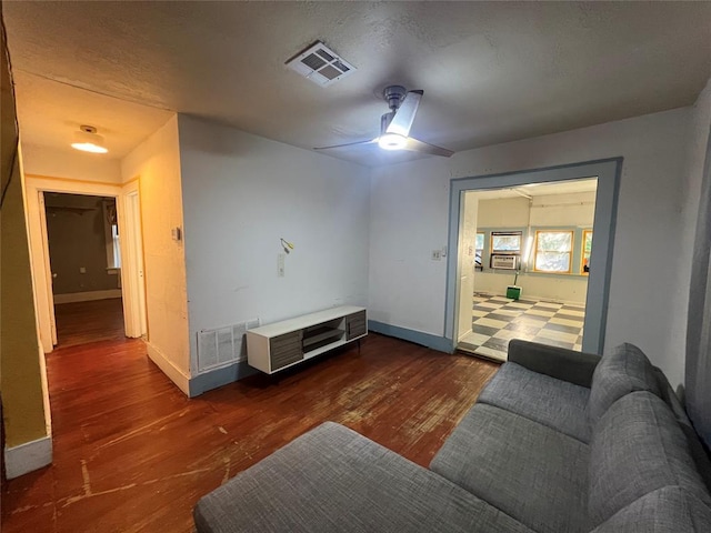 316 N University Blvd, Norman, OK 73069 - living room with wood finished floors and a ceiling fan