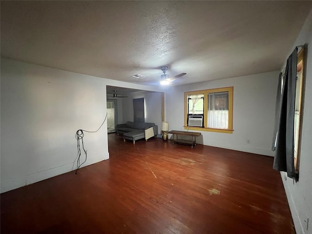 316 N University Blvd, Norman, OK 73069 - living area with wood finished floors, a ceiling fan, and cooling unit