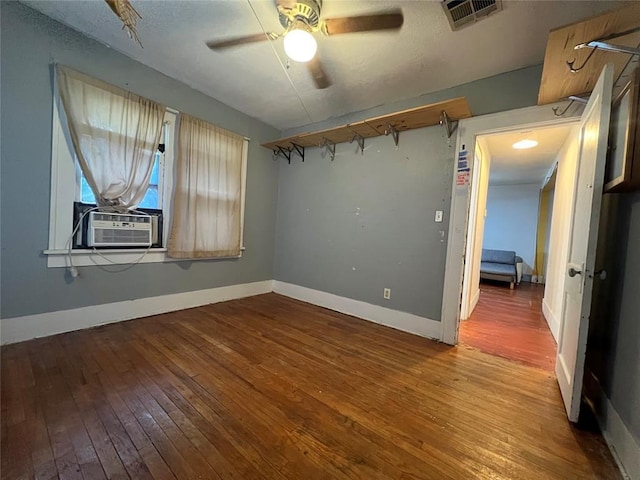 316 N University Blvd, Norman, OK 73069 - unfurnished room with hardwood / wood-style flooring, cooling unit, and a ceiling fan