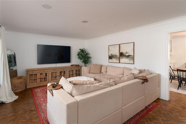 1503 Brighton Ave, Oklahoma City, OK 73120 - living room with crown molding