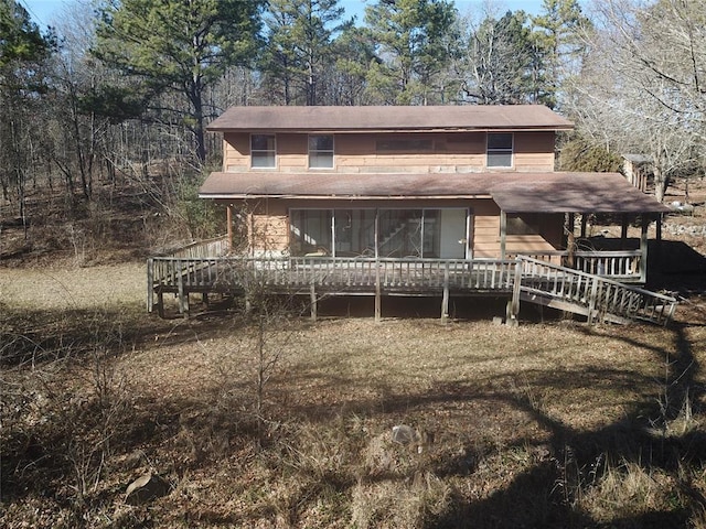18792 W State Highway 3, Wright City, OK 74745 - view of front of house with a wooden deck and a shingled roof