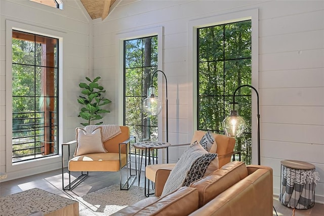 42 Hickory Ridge Rd, Broken Bow, OK 74728 - sunroom featuring lofted ceiling