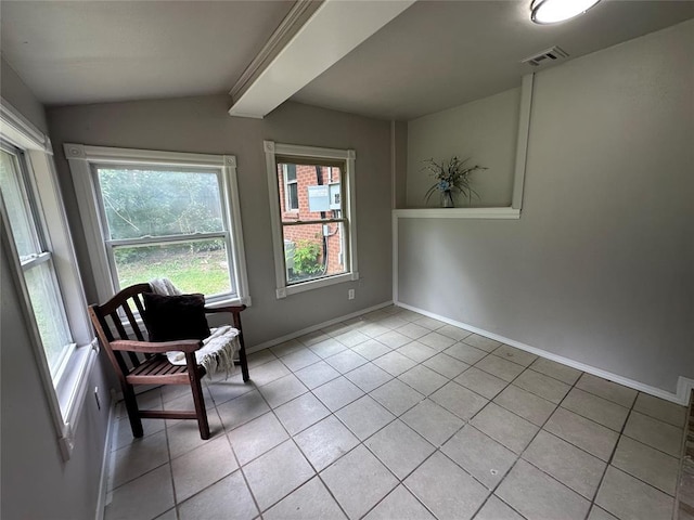 112 Burk Way, Del City, OK 73115 - sitting room with light tile patterned floors and lofted ceiling