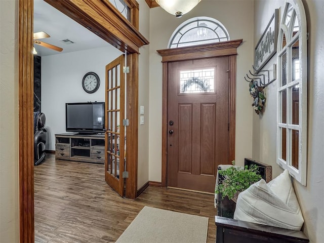 2108 Mulberry Creek Ave, Yukon, OK 73099 - foyer entrance with wood finished floors