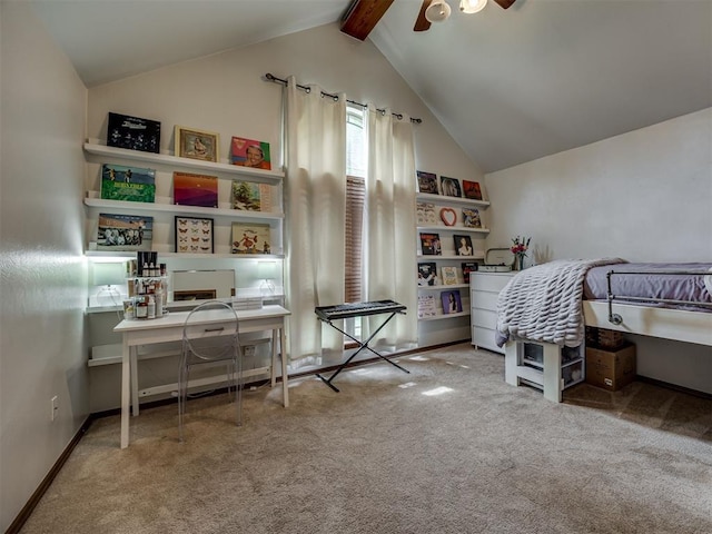 2108 Mulberry Creek Ave, Yukon, OK 73099 - office space featuring carpet floors, lofted ceiling, and ceiling fan