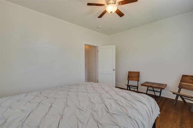 1134 NW 40th St, Oklahoma City, OK 73118 - bedroom with wood finished floors, crown molding, and ceiling fan