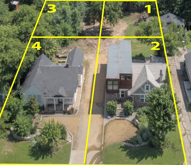 1134 NW 40th St, Oklahoma City, OK 73118 - view from above of property featuring property boundaries highlighted