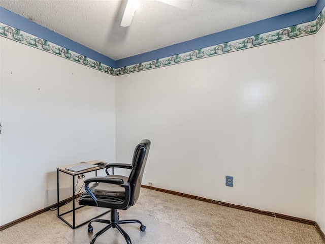 3900 Chetwood Dr, Del City, OK 73115 - unfurnished office with carpet flooring and a textured ceiling