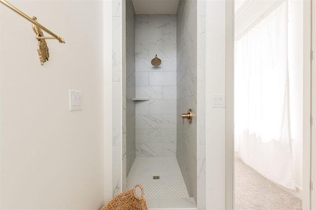 501 Old Creek Rd, Edmond, OK 73034 - bathroom featuring a marble finish shower