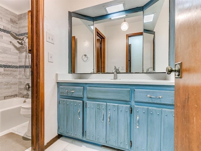2912 Smiling Hill Blvd, Edmond, OK 73013 - full bathroom with vanity and washtub / shower combination