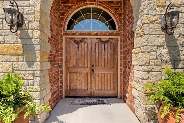 227 Quail Hollow Way, Choctaw, OK 73020 - entrance to property featuring brick siding and stone siding