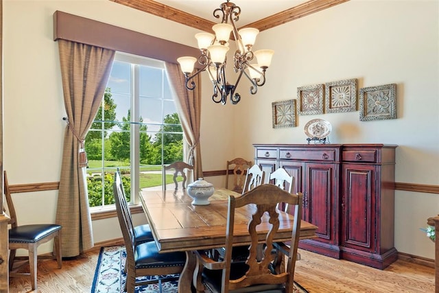 227 Quail Hollow Way, Choctaw, OK 73020 - dining room featuring a chandelier, crown molding, and light wood finished floors