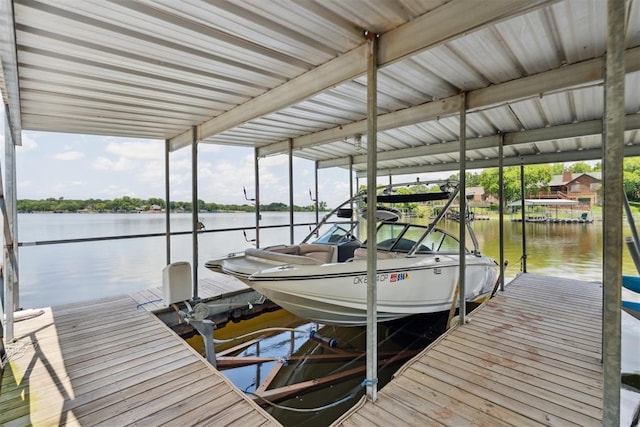 80 E Shore Dr, Arcadia, OK 73007 - dock area with boat lift and a water view