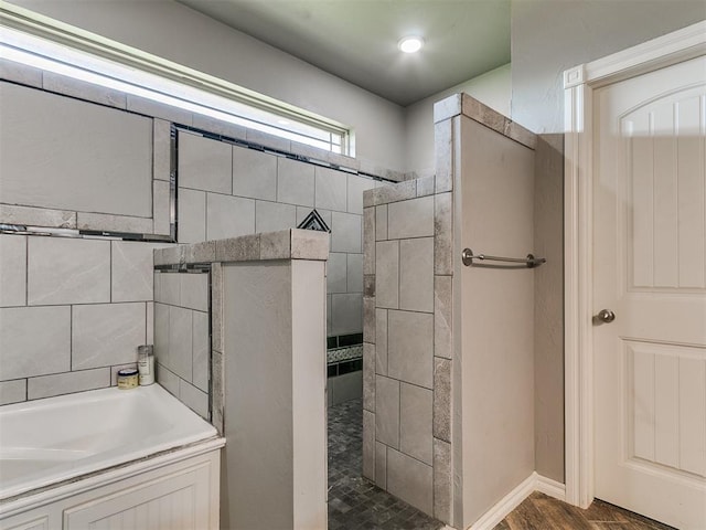 2395 County Road 1260, Blanchard, OK 73010 - bathroom featuring walk in shower and a garden tub