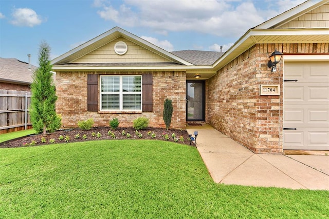 11704 NW 135th Ter, Piedmont, OK 73078 - ranch-style house with brick siding, an attached garage, and a shingled roof