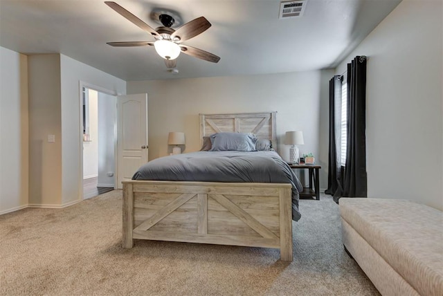 11704 NW 135th Ter, Piedmont, OK 73078 - bedroom featuring light colored carpet and ceiling fan