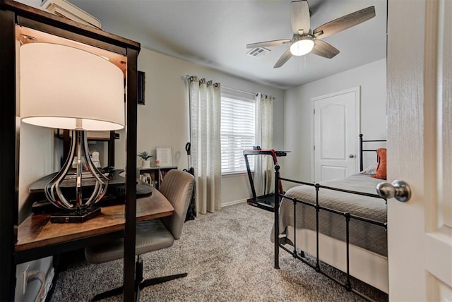 11704 NW 135th Ter, Piedmont, OK 73078 - bedroom with light colored carpet and ceiling fan