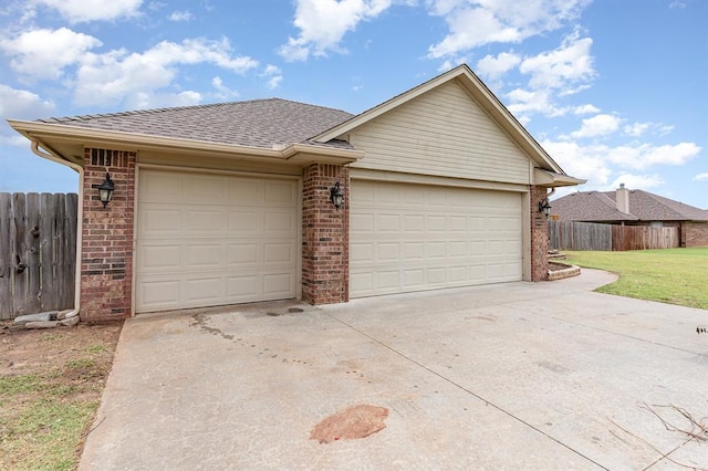 2524 Faint Ridge Way, Piedmont, OK 73078 - ranch-style house with brick siding, a shingled roof, driveway, and a garage