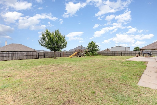 2524 Faint Ridge Way, Piedmont, OK 73078 - fenced backyard featuring a playground and a patio