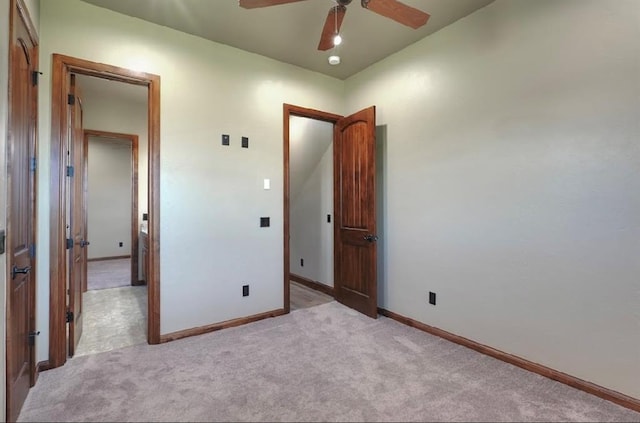 30202 Sleepy Hollow Dr, Mcloud, OK 74851 - unfurnished bedroom featuring light carpet and a ceiling fan