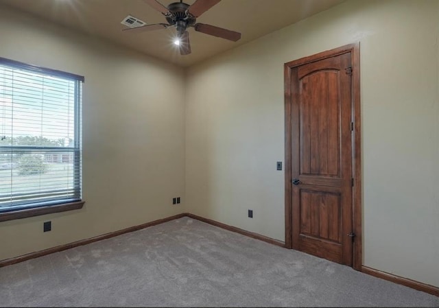 30202 Sleepy Hollow Dr, Mcloud, OK 74851 - spare room with healthy amount of natural light, carpet, and a ceiling fan