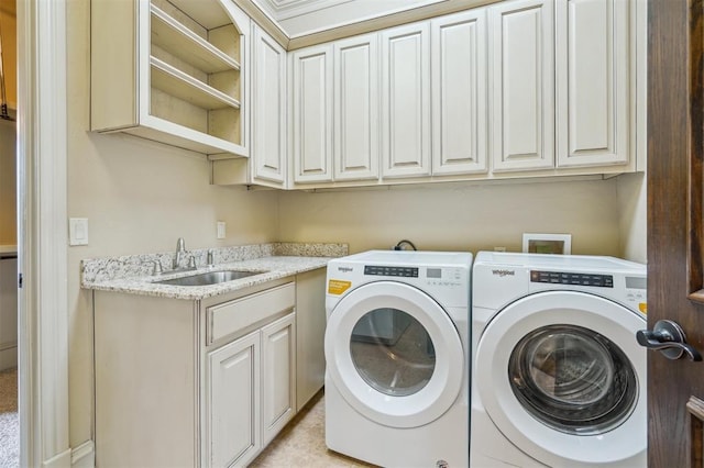 13209 Blue Canyon Cir, Oklahoma City, OK 73142 - washroom with cabinet space and washing machine and clothes dryer