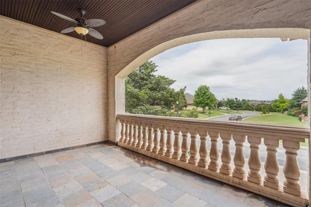 13209 Blue Canyon Cir, Oklahoma City, OK 73142 - balcony with a ceiling fan