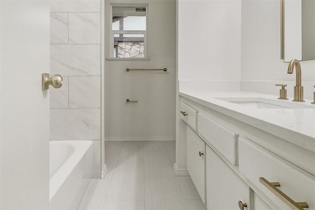 648 NW 18th St, Moore, OK 73160 - full bath with vanity and tile patterned flooring