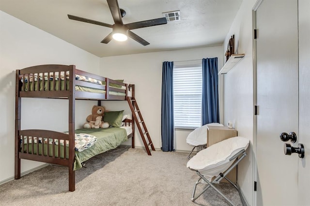 613 N Remington Way, Mustang, OK 73064 - carpeted bedroom featuring ceiling fan
