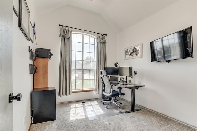 613 N Remington Way, Mustang, OK 73064 - carpeted office space featuring healthy amount of natural light and lofted ceiling
