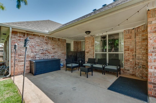 613 N Remington Way, Mustang, OK 73064 - view of patio / terrace featuring outdoor lounge area