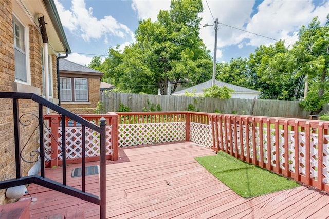 2705 NW 21st St, Oklahoma City, OK 73107 - wooden terrace with a fenced backyard